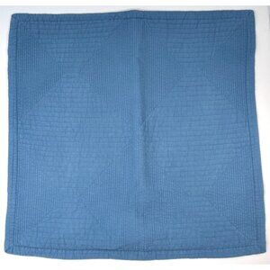 Single (1) CAROL & FRANK 26"x26" Blue Quilted Cotton Euro PILLOW SHAM NWOT NEW